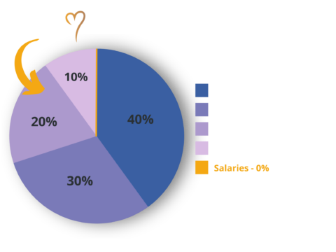 An infographic showing the breakdown of Muazzam Foundation's gift aid spend.
